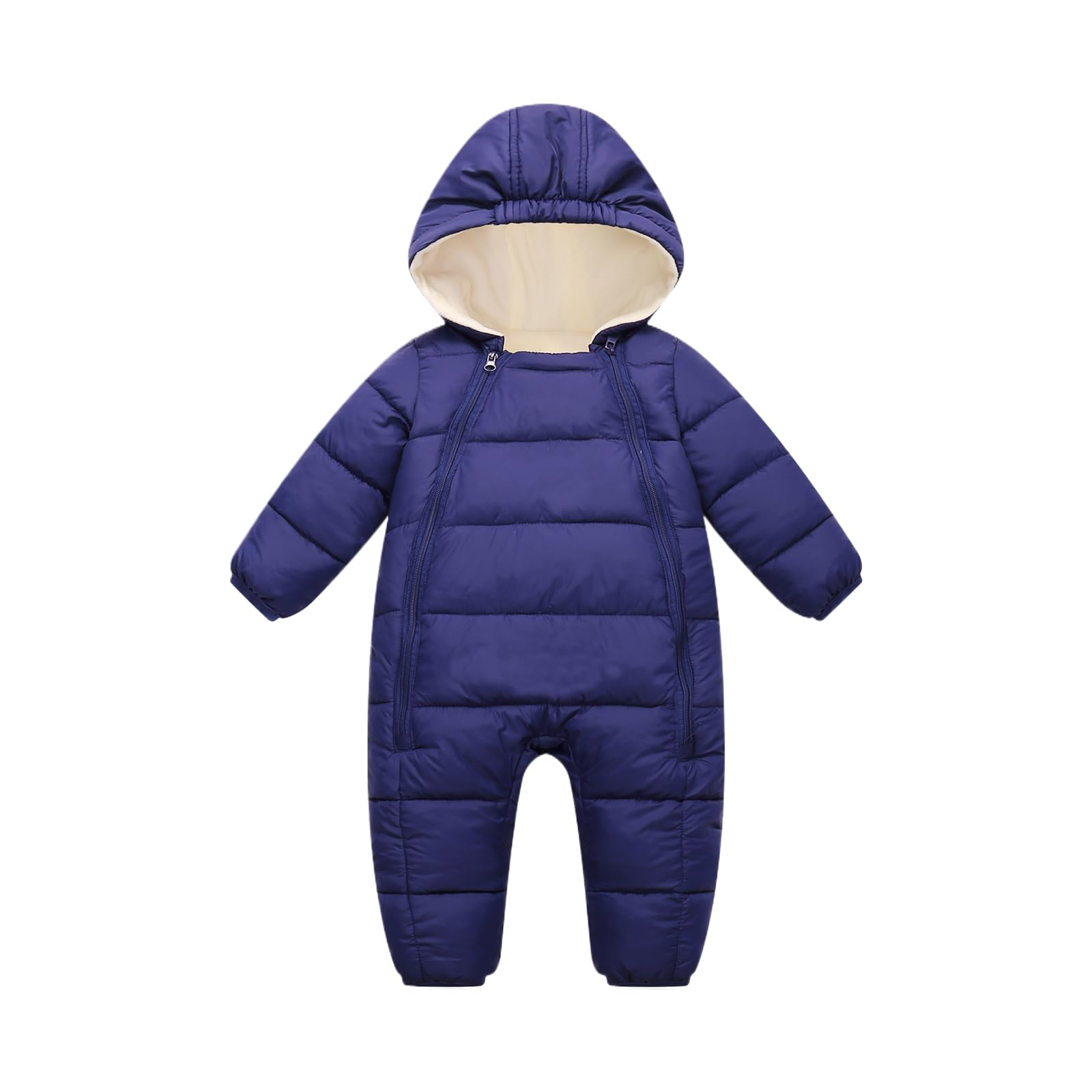 Mono de Invierno para bebés, niños y niñas, Forro Polar Grueso y Capucha, Ropa de Juego cálida, Cierre de Cremallera, Patucos Plegables, Ideal para Nieve y frío Extremo.