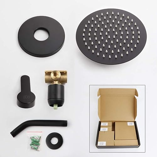 Miniatura 13 de POP SANITARYWARE Juego de grifo de ducha cromado para baño, sistema de ducha de lluvia montado en la pared de 8 pulgadas, juego de cabezal de ducha