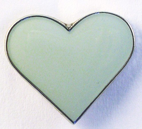 Metal Enamel Pin Badge Brooch Silver (Grey Acrylic) Love Heart