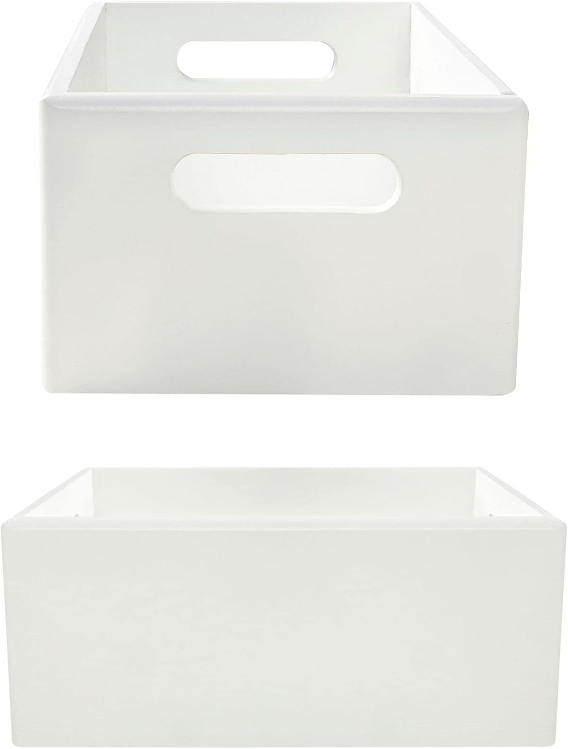 Creative Deco Large White Wooden Crate Nesting Crate Handles image 4