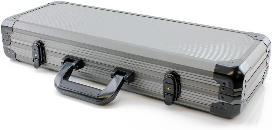 Versa Games 500pc Deluxe Poker Chip Case in Gray Color - Reinforced, Strong, Sturdy Design Poker Chip Case