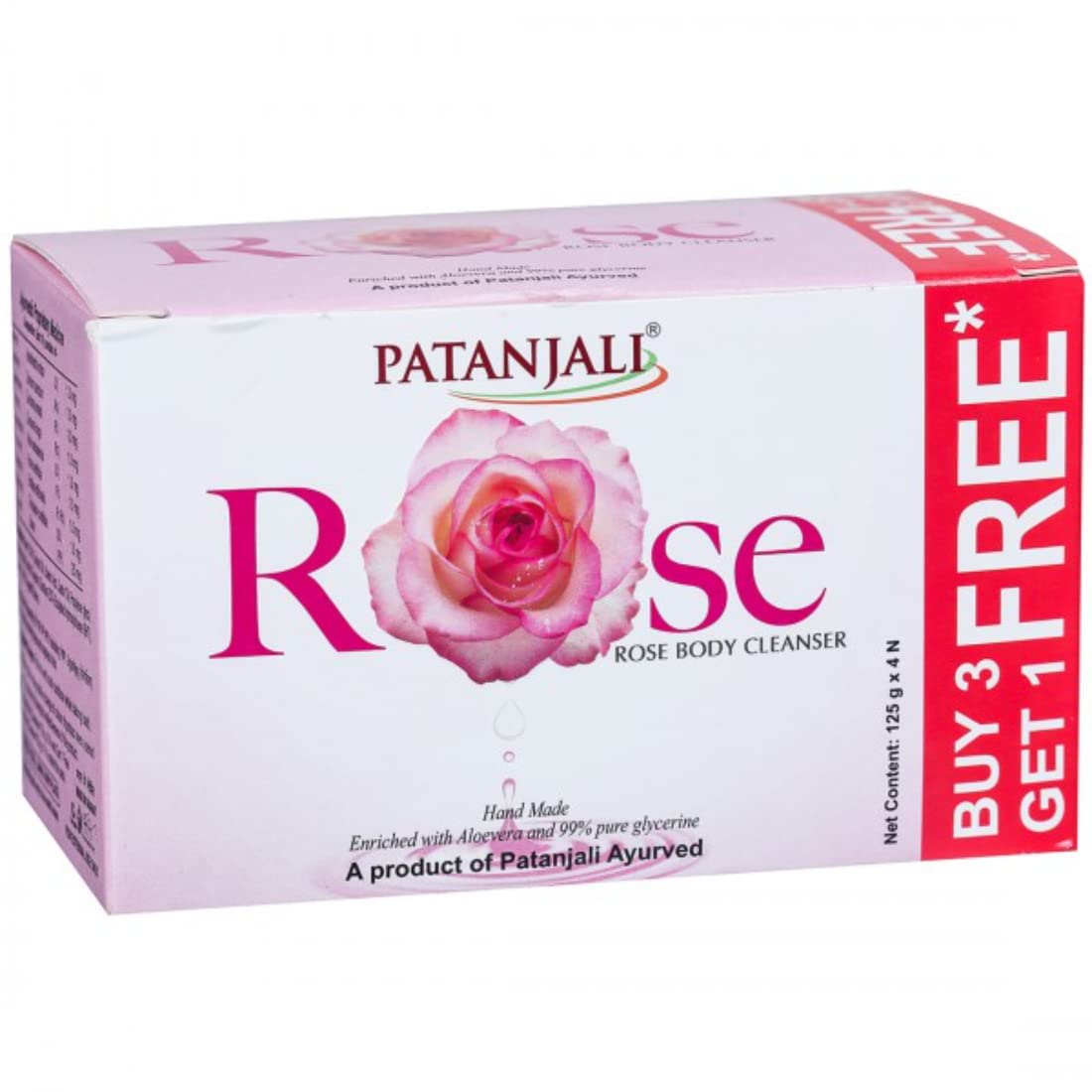 Patanjali Rose Body Cleanser Soap Bar, 1500g (Buy 3 Get 1)-image-10