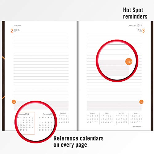 At-A-Glance 2019 Daily Planning Notebook, Plan.write.remember., 6" X 9", Medium, Brown (70620130) #TOP3