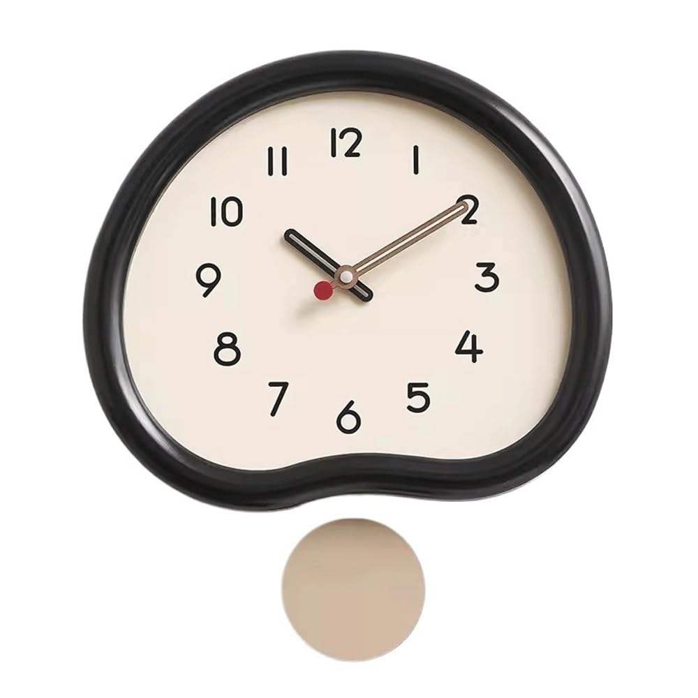 Horloge murale sans perçage grand modèle noir pour protéger les murs du salon