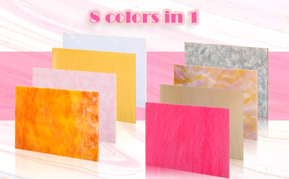8 piezas de placas de plexiglás de colores 4x6 pulg 3mm miniatura 6