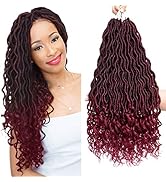Karida 6Pcs/Lot Curly Faux Locs Crochet Hair Deep Wave Braiding Hair With Curly Ends Crochet Godd...
