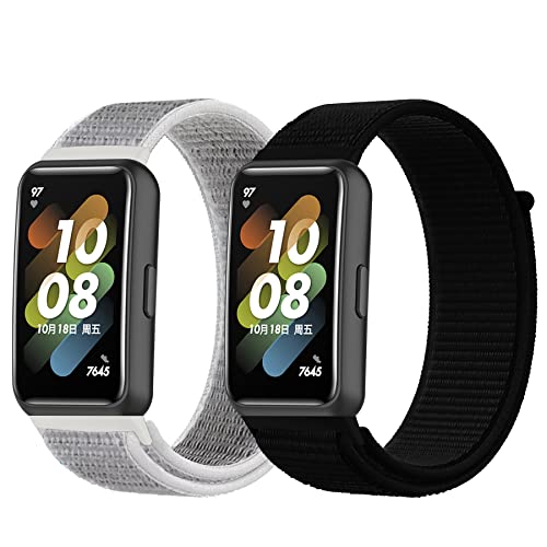 Keecuty Pack of 2 Wristbands for Huawei Band 7, Nylon Bracelet Compatible with Huawei Band 7