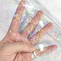 PACKAGE - 1 roll holographic pvc vinyl 11.8"x53"(30cmx135cm), the thickness is about 0.4mm. FASHION STYLE - High quality waterproof PVC material, holographic luster with assorted pattern printed. EASY TO USE -It is versatile and user-friendly materia...