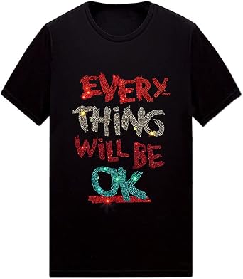 HZCX FASHION Mens Womens Graphic Tees Funny Sayings Hippie Tshirt Bling Rhinestone Short Sleeve T-shirts