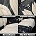 Coverado Seat Covers, Car Seat Covers Full Set, Leather Seat Covers for Cars, Automotive Seat Covers Car Seat Protector Car Accessories Fit for Most Sedans SUV Pick-up Truck(Black&Beige)