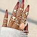 Subiceto 70 Pcs Vintage Crystal Ring Set Knuckle Rings for Women Bohemian Stackable Joint Rings Retro Boho Stacking Joint Finger Rings Pack 14K Gold Plated