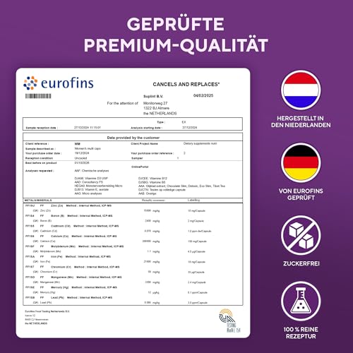 Multivitamin & Mineralien Kapseln hochdosiert für Frauen – A-Z Komplex mit Vitamin B6, Eisen, Zink & Vitex – 60 Kapseln – Premium Multivitamin – All-in-One Vitamine für Frauen – Bild 7