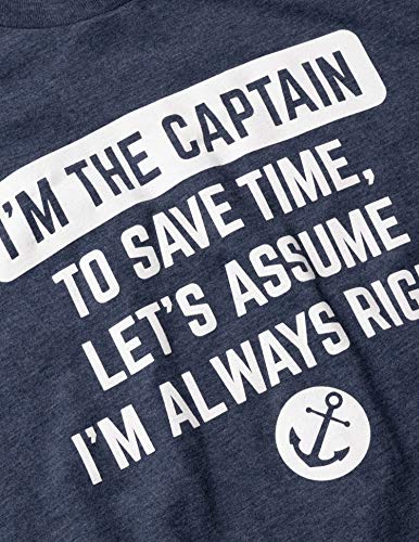 Ann Arbor T-shirt Co. I'm The Captain, Assume I'm Right | Funny Boating Nautical Joke Boat Humor T-Shirt for Men Women-(Adult,3XL) Vintage Navy - Image 5