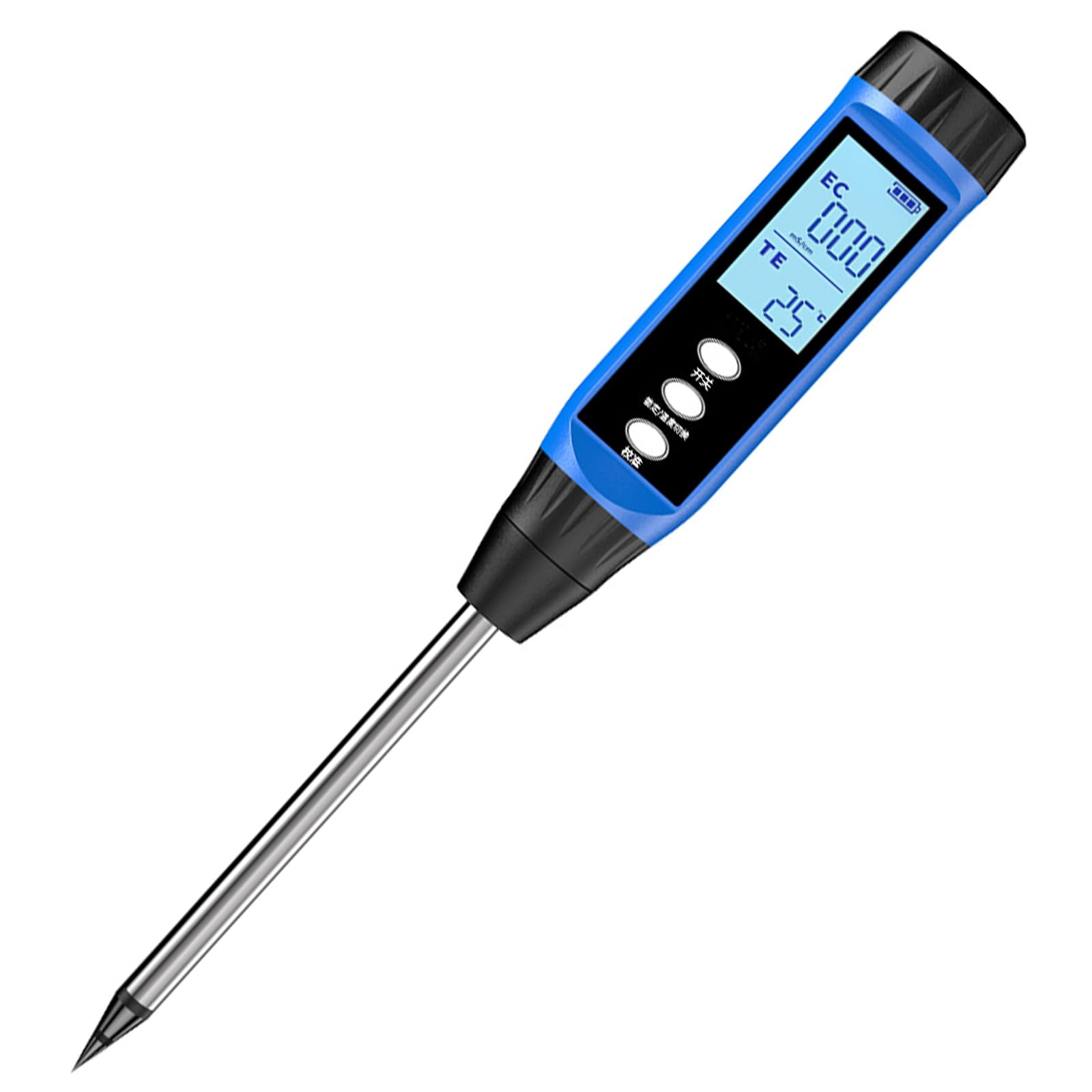 Kit di Analisi del Terreno Digitale, Misuratore di EC E Temperatura 2 in 1, con Sensore Elettrodo, Display LCD Retroilluminato, per Giardinaggio, Agricoltura, Allevamento, Prato, Piante