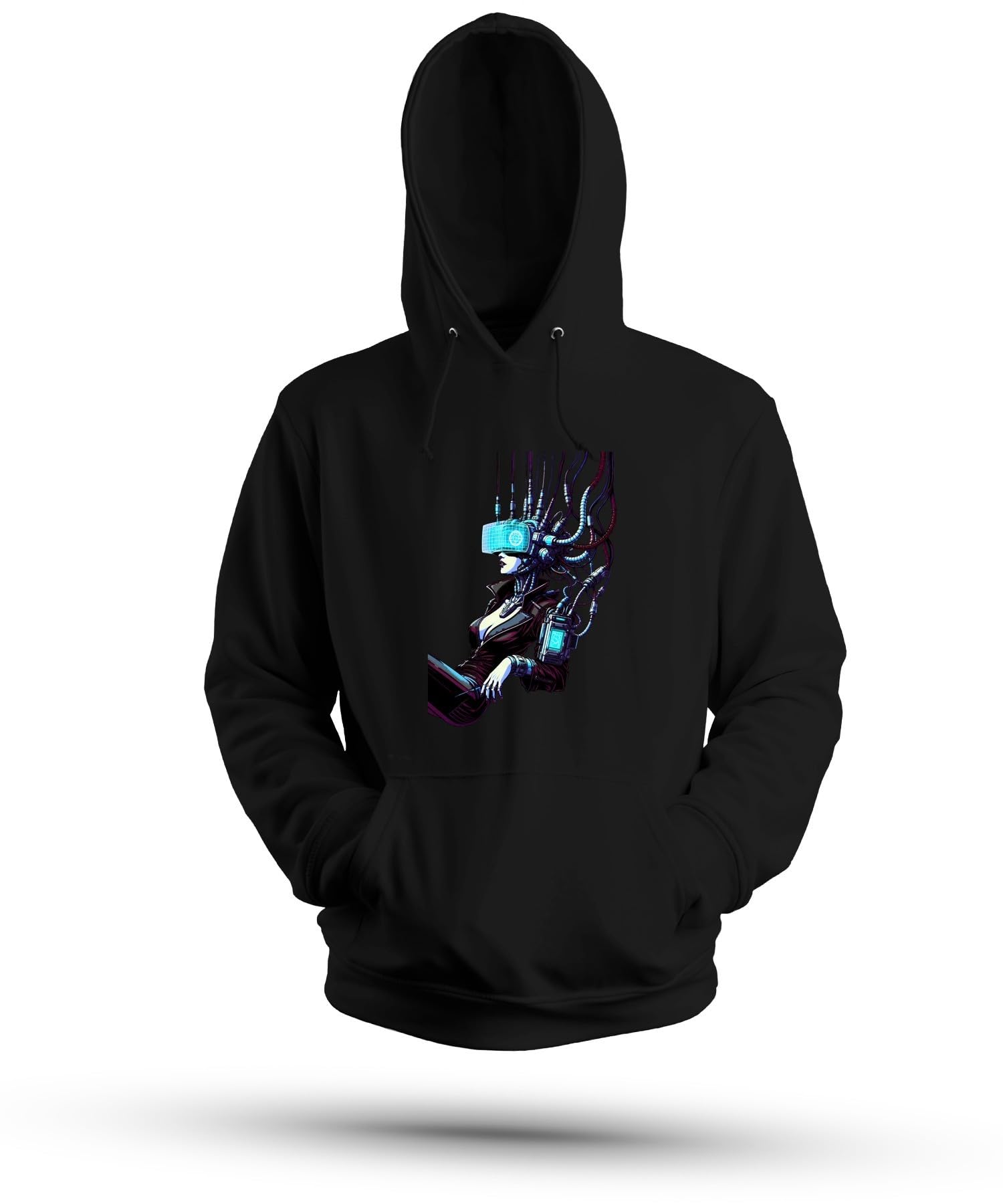 Cyberpunk Cyborg damska VR Japan Y2K bluza z kapturem