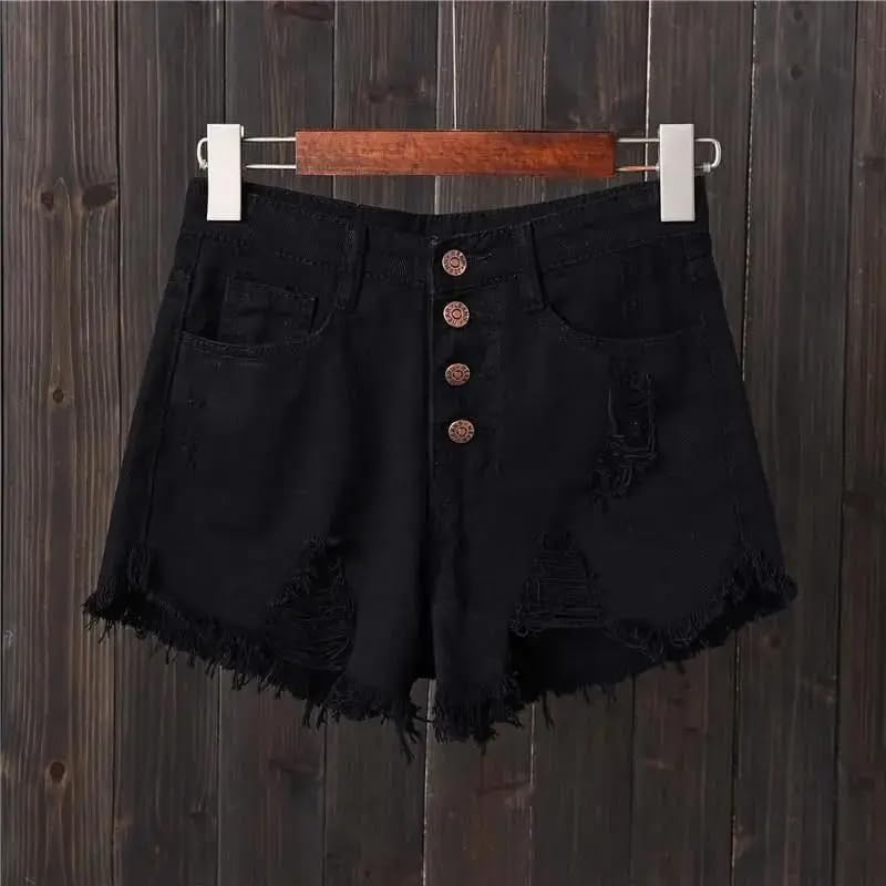 Baggy Wide Legs Pants Summer Casual Women's High Waist Denim Shorts
