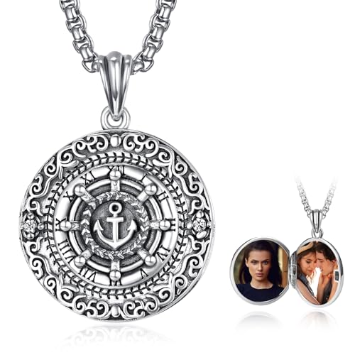 Collier ancre argent 925 KINGWHYTE pendentif médaillon photo
