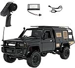 2.4GHz Full Scale Pickup Short Truck with LED Lights, 4WD Waterproof Remote Control Trucks Toy RC Climbing Car for MN Model MN82S 1:12 Black