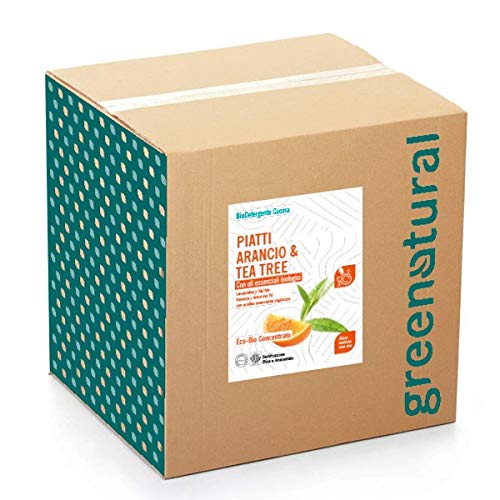 GREENATURAL BAG 10 Kg Piatti e Stoviglie ARANCIO & TEA TREE - ecobio