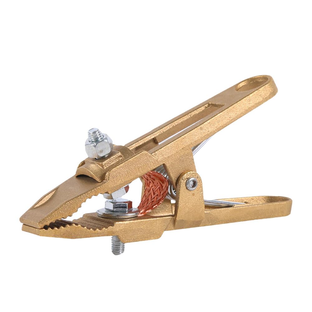 260A/300A/400A/500A/600A/800A Copper A-shape Welding Ground Clamp Brass Earth Clamp Grounding Clip Welder Earth Ground Cable Copper Grip Clip for Welding Machine Construction (600A)