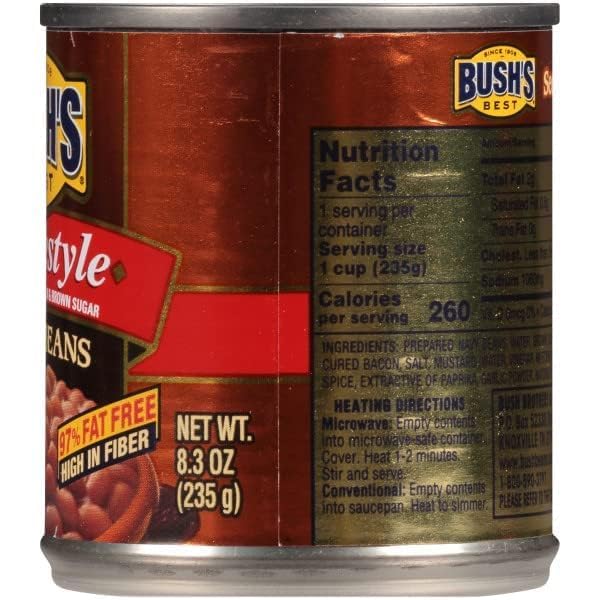 Image of Bush's Best Baked Beans, Homestyle Seasoned Beans in Savory Sauce for BBQ, Cookouts, Side Dishes and Easy Meals, 8.3 Ounce (Pack of 24)