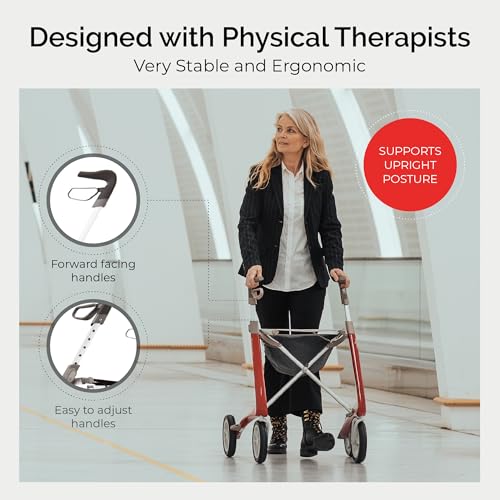 Image of byACRE Carbon Ultralight Rollator Walker, 10.6 lbs, Morning Blue, Regular