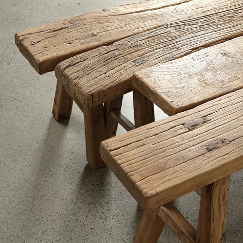 Image of Artissance 20 inch H Vintage Noodle Bench 5-5.5ft Long Weathered Natural (Size and Finish Vary)