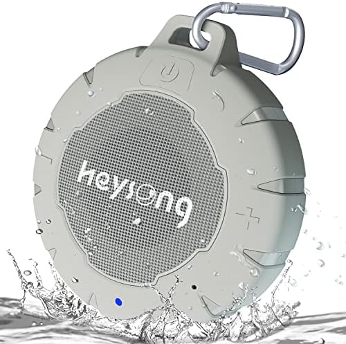 HEYSONG Waterproof Shower Speaker, New Lightweight Portable Speaker with HD Sound, Stereo Pairing, Wireless Outdoor Speaker for Pool, Beach, Hiking, Kayaking, 15H Playtime