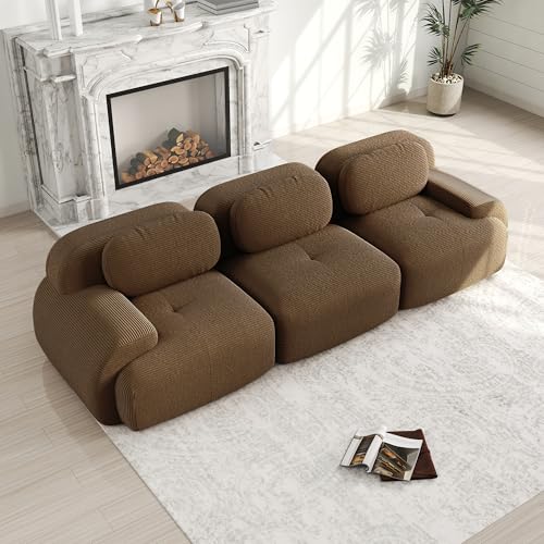 Sofá modular con base antideslizante y pana comprimida de alta densidad 2