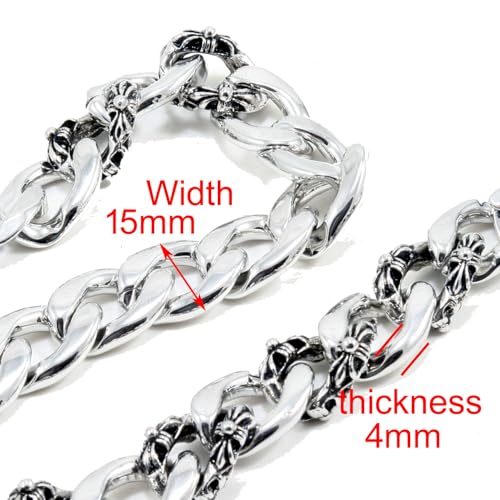 Double K Petal Skull Spiker Heavy Strong Biker Trucker Keychain Jean Wallet Chain CS119MLT4