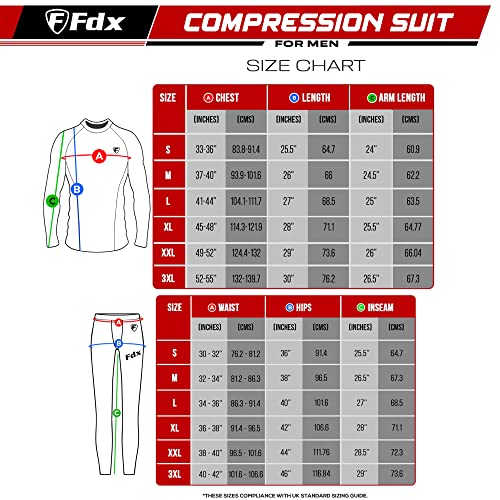 FDX Men’s Compression Base Layer Shirt & Leggings Set – Skin Fit Sportswear for Running, Gym & Cycling (Recoil Grey, L) - Image 7