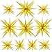 10 Pcs Star Balloons Explosion Starburst Balloons Foil Cone Balloons Magic for Birthday Wedding Anniversary Party Backdrops Decorations Supplies, 6 Pcs 22Inches and 4 Pcs 27Inches (Gold)