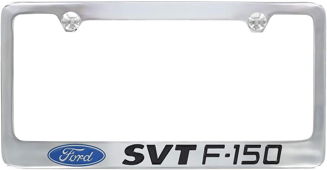 Ford SVT F150 Wordmark Chrome Plated Metal License Plate Frame Holder