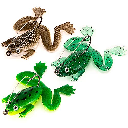 Soft Lures, Andoer Isca de pesca de 6 cm / 5,5 g Isca de pesca artificial macia para sapos com anzol