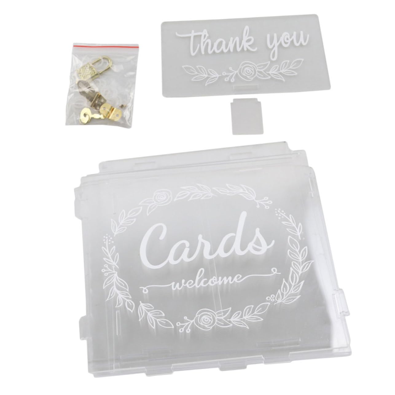 BRIGHTFUFU Decorative Acrylic Wedding Card Box with Lock Capacity Envelope Present Box for Parties Receptions and Celebrations Stylish Container for Wishes and Notes