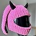 Cute Cat/Rabbit Ear Motorcycle Helmet Covers, Plush Funny Full Face Helmet Decoration Cover, Men Women Helmet Protective Cap, Novelty Animal Cartoon Plush Hat for Fun Ride Gift