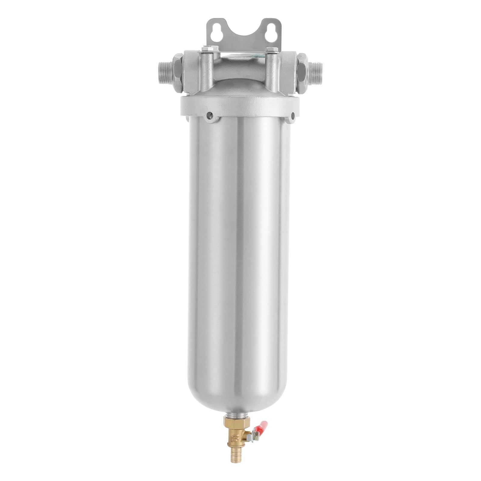 Sistema de Filtrado de Agua Debajo del Fregadero de 8000 L, Filtro de Doble Capa, 33 x 10 cm, Plateado