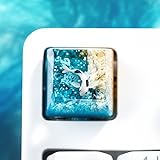 XISZYS Koi Fish Keycap Light Blue and Yellow Ocean Coral Reef Handmade Artisan Keycap Cute Key Caps Custom Keycaps Keyboard Caps Resin Keycaps for Cherry MX Mechanical Keyboard Lovers Gift
