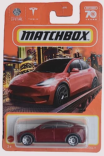 Matchbox Tesla Model Y rojo 1:64 miniatura 1