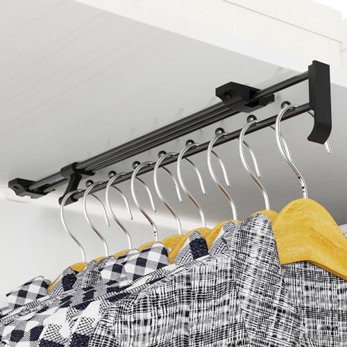 Aresvrgo Appendiabiti Estraibile,barra Appendiabiti estraibile,Regolabile 25-41 cm,Adatto a Tutti I Tipi di Armadi Domestici,Armadi per Ufficio,Armadi da,Ecc(25 cm)