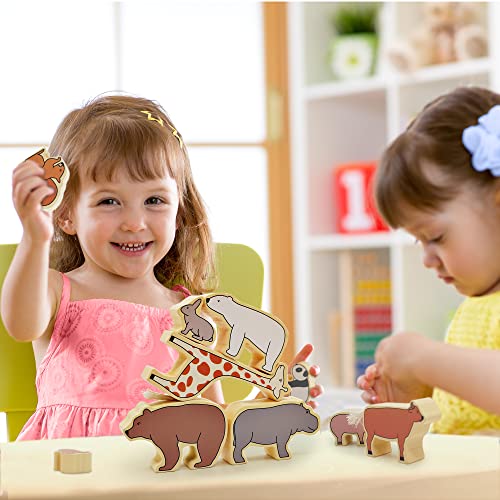 Likee 16Pcs Wooden Stacking Blocks Balancing Games Fine Motor Skills Puzzle Montessori Educational Toys For Toddlers Kids Boys Girls Age 3+ Years Old #TOP5