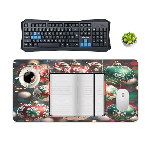 Christmas Balls Desk Mat pad para mouse grande de goma miniatura 4
