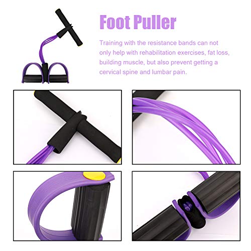 Máquina de puxar, Andoer Exercitador de pedal de corda de quatro tubos em casa Trator flexões de cor