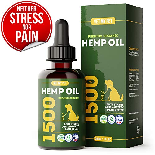 Hemp Oil for Dogs and Cats - Provides Dog Anxiety Relief - Includes