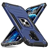 Galaxy S9 ケース リング 衝撃吸収 耐衝撃 落下防止 米国軍事MIL標準取得 スタンド機能 PC+TPU 二重構造 防塵 薄型 軽量 一体型 360度回転 全面保護カバー ギャラクシー S9 ケース SC-02K SCV38 ケース 青 MJJ-SJ-1051-30-03