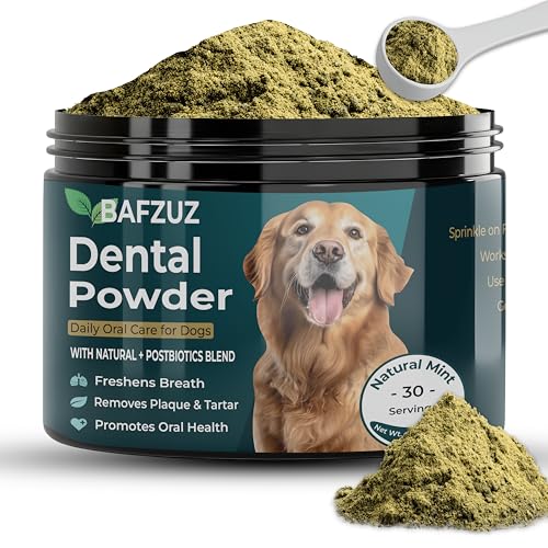 Image of BAFZUZ Dog Dental Powder | Teeth Cleaning & Plaque Tartar Support | Fresh Breath & Oral Health | Natural Brown Algae Formula | 30-Day Supply (150g)