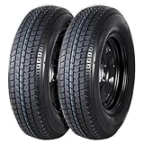 GarveeTech 2-Pack Trailer Tire On Rim ST175/80D13 Trailer Tires and Wheels 5 Lug on 4.5 in PCD Trailer Tires with 13 in Rims Load Range C 6PR Black