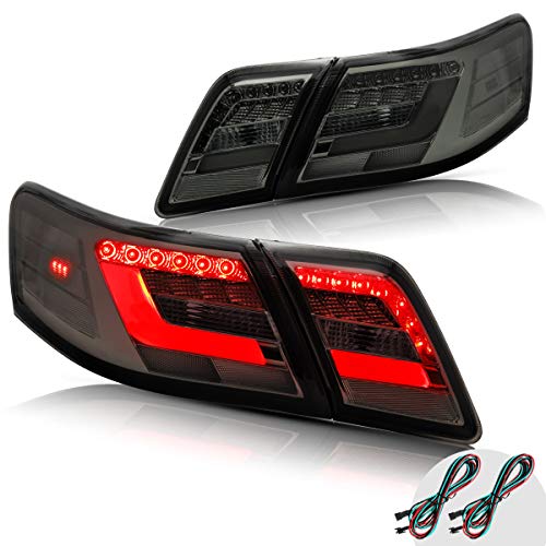 VLAND LED Smoked Tail Lights Compatible for [Toyota Camry Sedan 2006 2007 2008 2009 2010 2011] YAB-KMR-0192, (NOT fit Hybrid Models & Camry LE & SE & Factory LED Lamp)