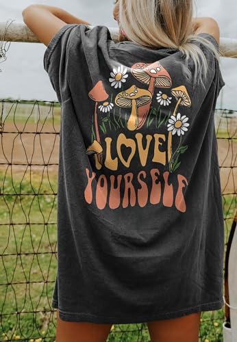 CSDAJIO Women's Trendy Oversized T Shirt Graphic Tee Crewneck Short Sleeve Loose Cute Going Out Summer Tops - Image 4