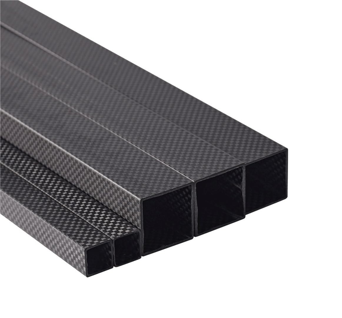 Tubo quadrato rettangolare interamente in fibra di carbonio 3K da 1000 mm